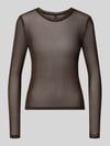VERO MODA Slim Fit shirt met lange mouwen met ronde hals model 'LOVA' Chocoladebruin