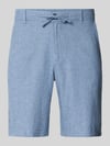 Selected Szorty chino o kroju regular fit z mieszanki bawełny i lnu model 'BRODY' Niebieski melanż