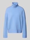 Liu Jo White Relaxed Fit Rollkragenpullover aus reiner Wolle Hellblau