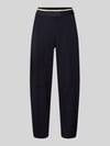 CAMBIO Slim Fit Hose mit elastischer Label-Bund Modell 'EDEN' Marine