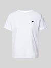OPUS relaxed fit t-shirt met motiefstitching model 'Serz' Wit