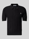 REVIEW Regular Fit Poloshirt mit Label-Stitching Black