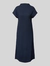 Tom Tailor Denim Fließendes Midi-Kleid mit Stehkragen Dunkelblau