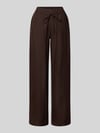 MAC Leinenhose mit Bindegürtel Modell 'Chiara' Schoko