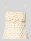 REVIEW Top babydoll z seersuckerem ze sznurowaniem Złamany biały