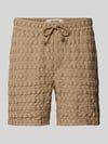 ONLY & SONS Szorty z dzianiny dresowej o kroju regular fit z fakturowanym wzorem model ‘TEL BRADDOCK’ Beżowy