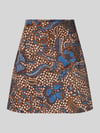 Weekend Max Mara Uitlopende mini-rok van katoenmix model 'FUNGO' Middenbruin