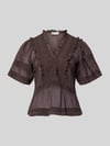 Neo Noir Blusenshirt mit Häkelspitze Modell 'Evienne' Dunkelbraun
