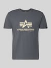 Alpha Industries T-Shirt mit Label-Detail Modell 'BASIC' Dunkelgrau
