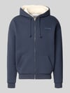 REVIEW Regular Fit Sweatjacke aus Baumwoll-Mix mit Teddyfutter Marine