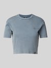 Dickies Cropped T-Shirt in Ripp-Optik Modell 'PLENTYWOOD' Blau