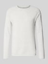 JACK & JONES Gebreide pullover met labelpatch, model 'HILL' Middengrijs gemêleerd
