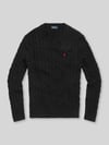 Polo Ralph Lauren Regular Fit Strickpullover aus reiner Baumwolle BLACK