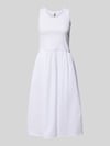 Soyaconcept Knielanges Kleid im 2-in-1-Look Weiss