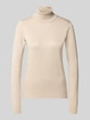 ICHI Slim Fit gebreide pullover van viscosemix model 'IHLULS' Beige
