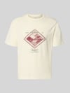 JACK & JONES T-shirt z nadrukiem z logo Model 'NIAGARA' Złamany biały