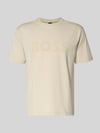 BOSS Green T-shirt o kroju regular fit z mieszanki bawełny model „ICONIC” Beżowy