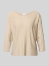 COMMA Relaxed Fit Pullover aus Viskose-Mix in Strick-Optik Beige