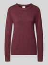 VILA Strickpullover aus Viskose-Mix Bordeaux
