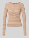 REVIEW Slim Fit Langarmshirt aus reiner Baumwolle Rose