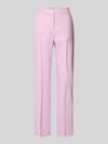 MANGO Straight Fit Leinenhose mit Bügelfalten Modell 'Boreli' Rosa