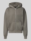 PEGADOR Regular Fit Sweatjacke aus Baumwoll-Mix Dunkelgrau