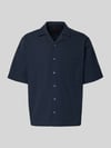 BOSS Orange Relaxed Fit Freizeithemd mit Seersucker-Verarbeitung Modell 'LAPISY_M' Marine