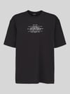 G-Star RAW T-shirt z centralnym nadrukiem z logo Czarny