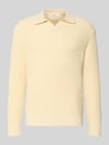 Selected Sweter dzianinowy z czystej bawełny o kroju relaxed fit model 'DERECK' Piaskowy