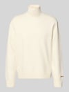 JACK & JONES Półgolfowy sweter z prążkowanymi wykończeniami Model „NORREBRO” Złamany biały
