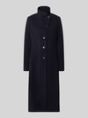 Milo Coats Regular fit lange jas met opstaande kraag model 'NADA' Marineblauw