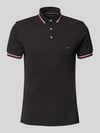 Tommy Hilfiger Slim fit poloshirt met logostitching Zwart