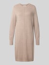 Christian Berg Woman Knielanges Strickkleid mit Rundhalsausschnitt Mittelbraun Mel