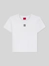 HUGO Slim Fit T-Shirt aus Baumwoll-Mix Modell 'DELANOR' Offwhite