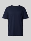 Tom Tailor T-shirt o kroju regular fit z czystej bawełny z gumowanym nadrukiem z logo Granatowy