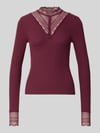 ONLY Slim Fit Langarmshirt aus Viskose-Mix Modell 'TILDE' Bordeaux