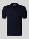 Manuel Ritz Regular Fit Poloshirt mit V-Ausschnitt Marine