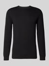 Tom Tailor Gebreide pullover met ronde hals Zwart