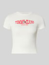 Tommy Jeans t-shirt o kroju slim fit z mieszanki bawełny Biały