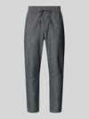 ONLY & SONS tapered linnenbroek van mix van katoen en linnen model 'LINUS' Donkerblauw gemêleerd