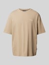 Lindbergh Oversized T-Shirt mit Label-Print Sand