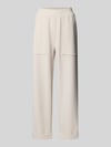 Christian Berg Woman Sweatpants met Steekzakken en omslag Ecru