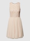 Lace & Beads Cocktailkleid in Minilänge mit Paillettenbesatz Rosa