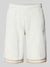 PEGADOR Shorts mit Strukturmuster und Label-Stitching Hellgrau Melange