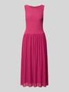 Christian Berg Woman Selection Midikleid aus Mesh mit Smok-Details Pink