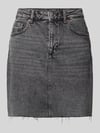 VERO MODA Regular Fit Jeansrock aus Baumwoll-Mix Modell 'TESSA' Hellgrau