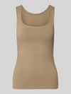 PIECES slim fit tank top met u-hals model 'LULA' Beige