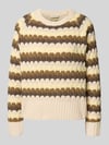 FREE/QUENT Sweter z dzianiny z okrągłym dekoltem model ‘NEZZY’ Zielony