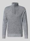 Tom Tailor Denim Regular Fit Troyer aus reiner Baumwolle Offwhite Melange