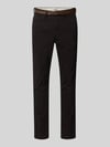 JACK & JONES Slim Fit Stoffhose mit abnehmbaren Gürtel Modell 'Marco' Black